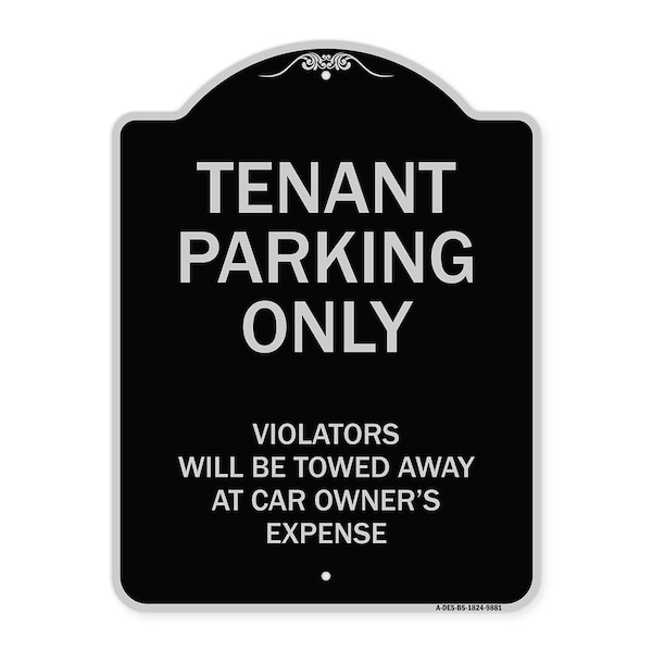Designer Series-Tenant Parking Violators Will Be Towed Away Car Owner, 24" x 18", BS-1824-9881